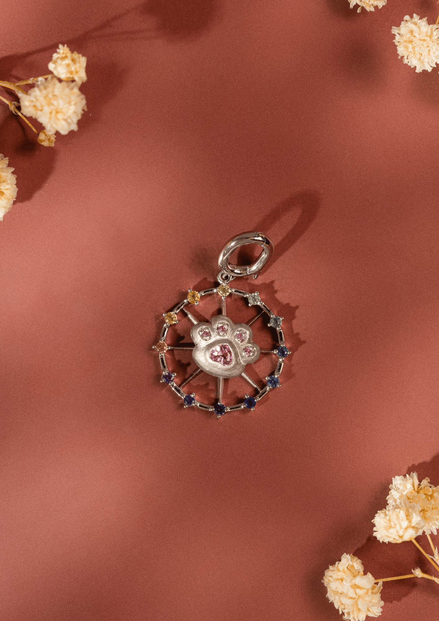 Cat Paw in a Wheel with Pink Sapphire