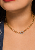 Oval Pave Accent Necklace