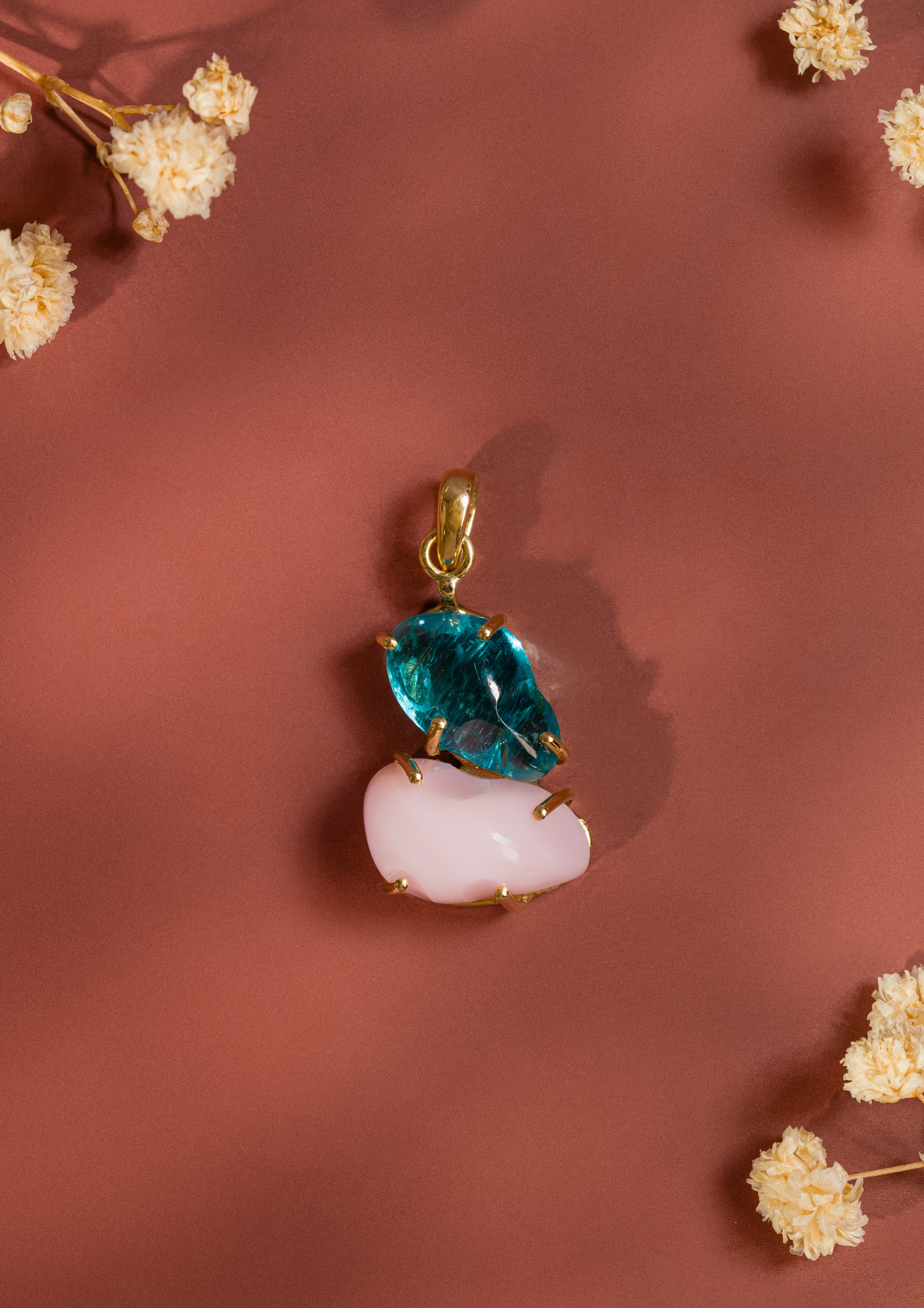 Apatite & Pink Gummie Opal Pendant