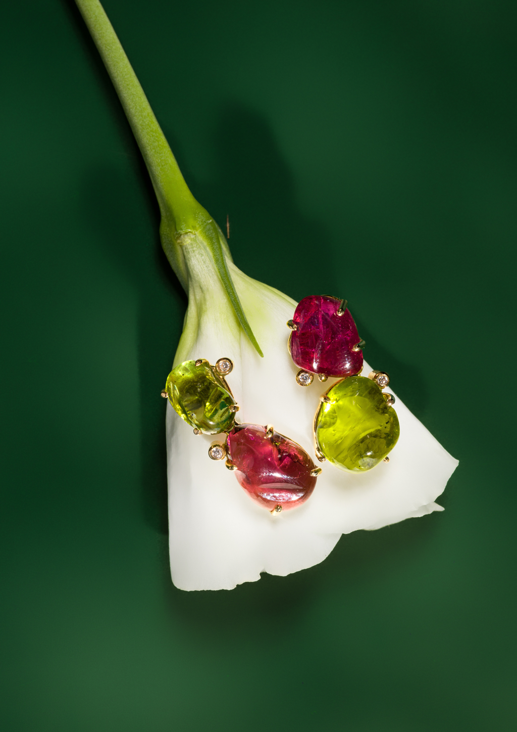 Tourmaline and Peridot Gummie Earrings