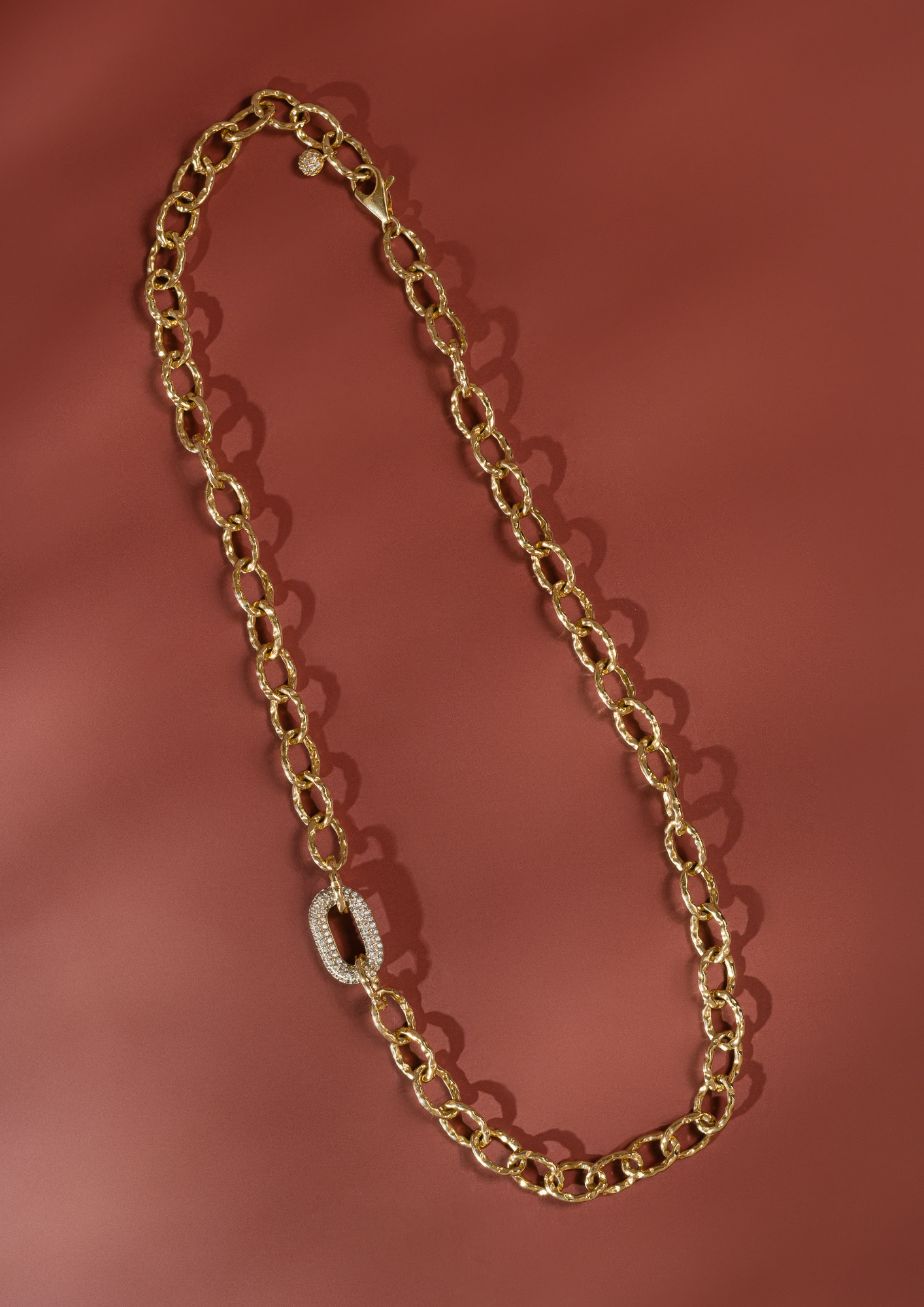 Oval Pave Accent Necklace