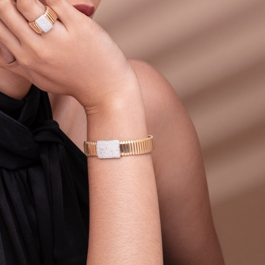 WIDE TUBOGAS PAVE BANGLE bracelets