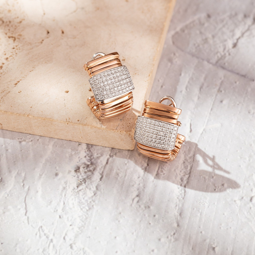 WIDE TUBOGAS PAVE EARRINGS earrings