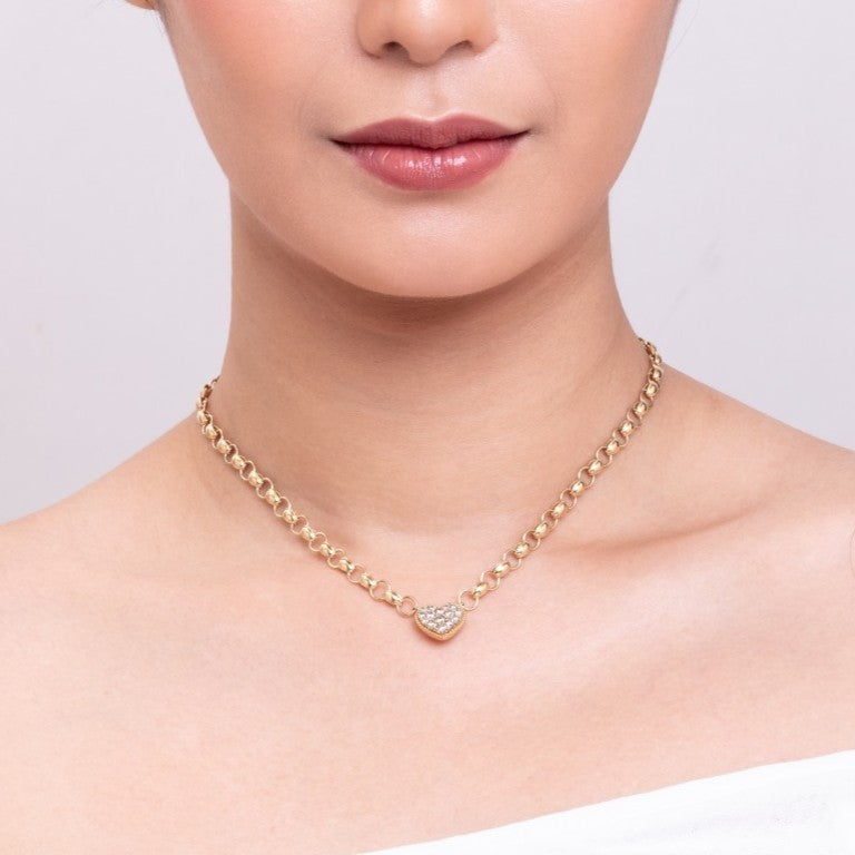 The Chunky Heart necklaces with necklace styling