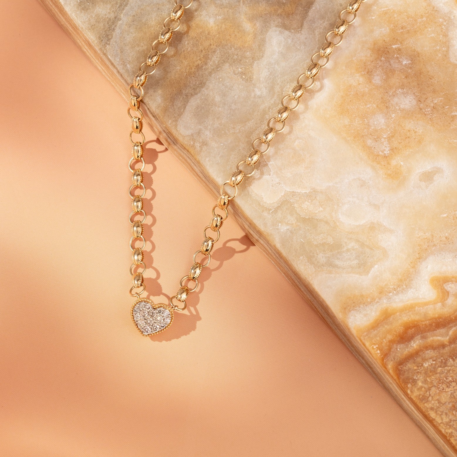 The Chunky Heart necklaces with necklace styling