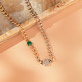 Green Onyx & Diamond Cluster Choker diamond necklaces in gold