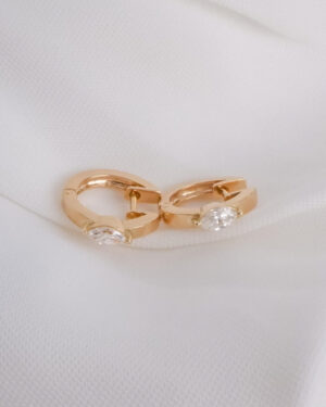 Ear Spree Marquise Diamond Huggie