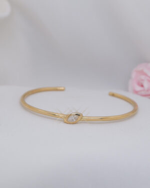 One Marquise Diamond Tiny Bangle