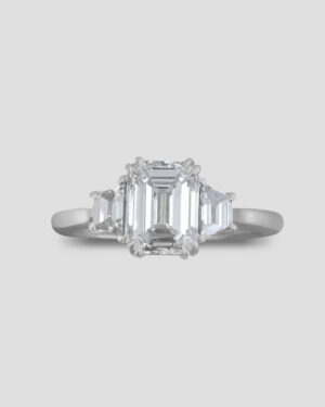 Emerald Cut Diamond Trilogy Ring