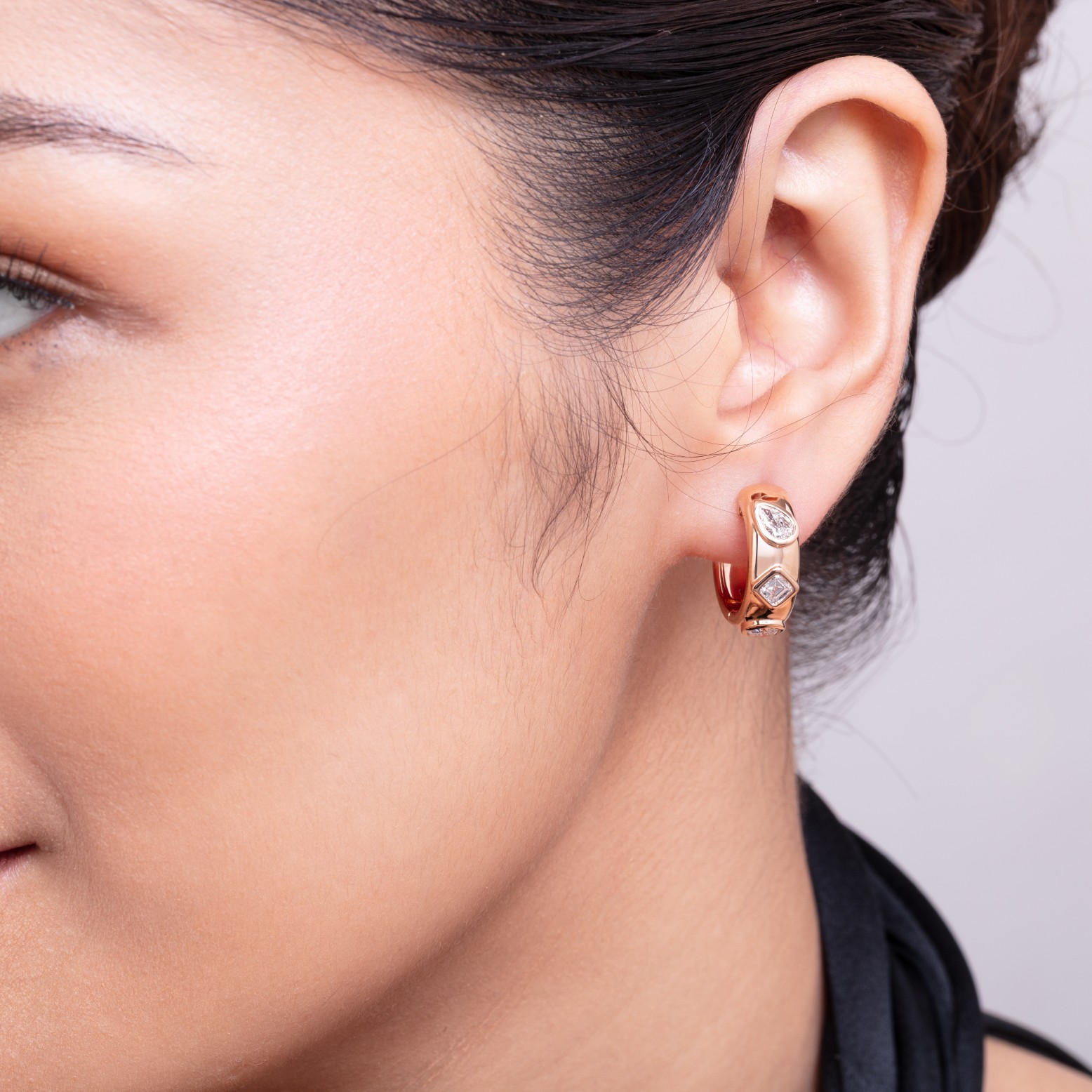 18K ROSE GOLD BIRTHDAY EARRINGS CHUNKY