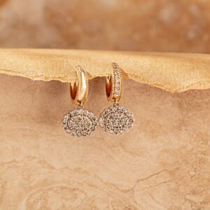 14K YELLOW AND WHITE GOLD MISMATCHED DANGLING EARRINGS