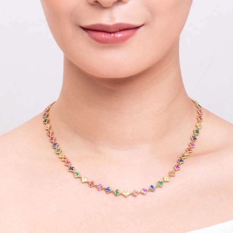 Joie Fleur 18k Yellow Gold with Multi Color Sapphires