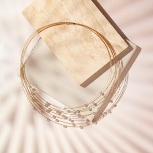 Le Collier Céleste 18k yellow gold with diamonds bubble necklace