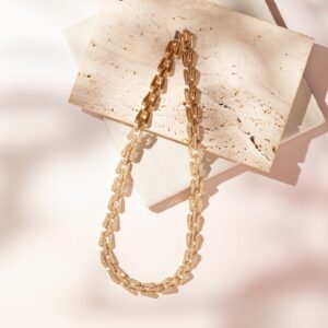 Serpent Flat Necklace 18K Yellow Gold with Diamonds