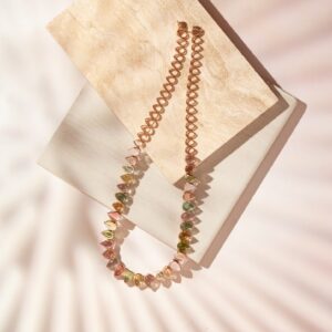 The Parfait Necklace- 14k Rose Gold with Tourmaline