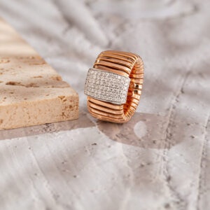 WIDE TUBOGAS PAVE RING